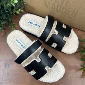Steve‎ Madden Girls Mayven Flat Sandals Black Size 1